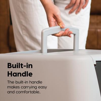 Show full view: IRIS Portable Hooded Cat Litter Box with Scoop & Handle, Gray, Large slide 8 of 12