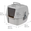 Show in main carousel: IRIS Portable Hooded Cat Litter Box with Scoop & Handle, Gray, Large slide 3 of 11