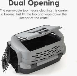 IRIS Two Door Front & Top Access Dog & Cat Travel Carrier, Grey/Black, Small: 23-in slide 2 of 8