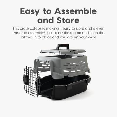 Show full view: IRIS Two Door Front & Top Access Dog & Cat Travel Carrier, Grey/Black, Small: 23-in slide 5 of 11