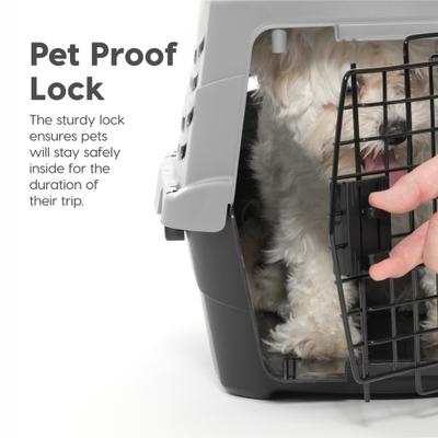 Show full view: IRIS Two Door Front & Top Access Dog & Cat Travel Carrier, Grey/Black, Small: 23-in slide 7 of 11