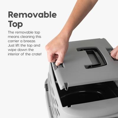 IRIS Two Door Front & Top Access Dog & Cat Travel Carrier, Grey