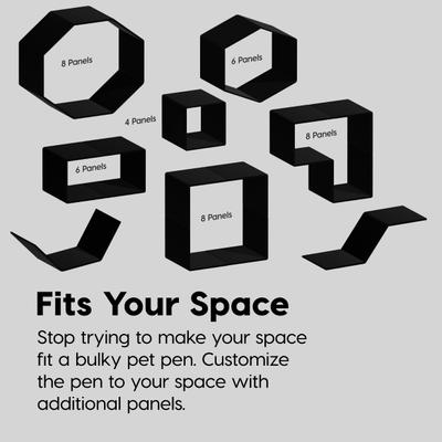 Show full view: IRIS 2-Panel Add-On Expansion Kit for Exercise Playpen with Door, 24-in, Black slide 4 of 8