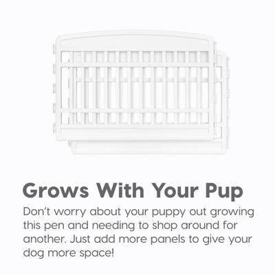 Show full view: IRIS 2-Panel Add-On Expansion Kit for Exercise Playpen with Door, 24-in, White slide 2 of 9