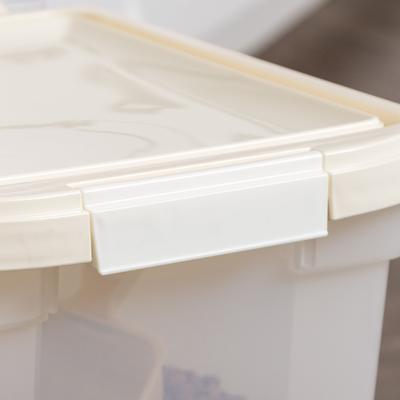 Show full view: IRIS 3-Piece WeatherPro Airtight Dog, Cat & Bird Food Storage Container Combo with Scoop & Treat Box, Almond slide 5 of 10