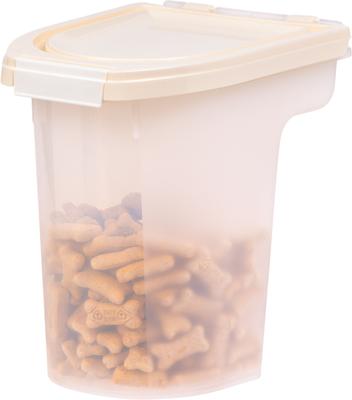 Show full view: IRIS 3-Piece WeatherPro Airtight Dog, Cat & Bird Food Storage Container Combo with Scoop & Treat Box, Almond slide 9 of 10