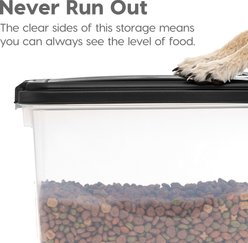 IRIS 3-Piece WeatherPro Airtight Stackable Dog, Cat & Bird Food Storage Container Combo with Scoop & Treat Box, Black, Medium slide 2 of 9