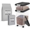 Show in main carousel: IRIS 3-Piece WeatherPro Airtight Stackable Dog, Cat & Bird Food Storage Container Combo with Scoop & Treat Box, Black, Medium slide 2 of 11