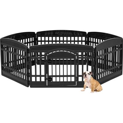 IRIS IRIS 4-6 Panel Dog Exercise Playpen with Door, 24-in, Black, 6-panel