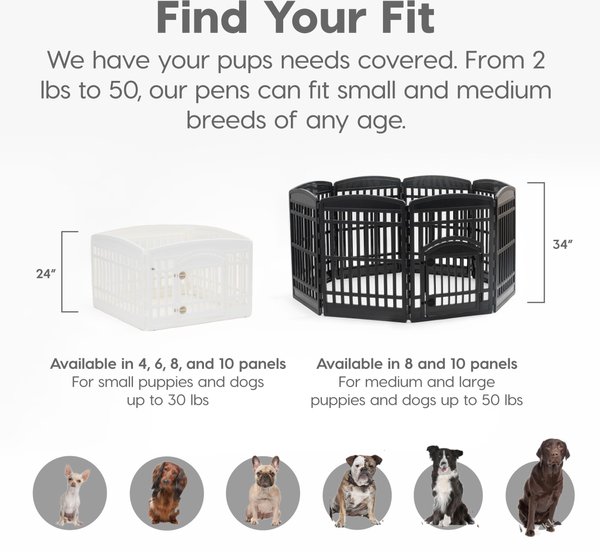 Show full view: IRIS 4-6 Panel Dog Exercise Playpen with Door, 24-in, Black, 6-panel slide 9 of 11