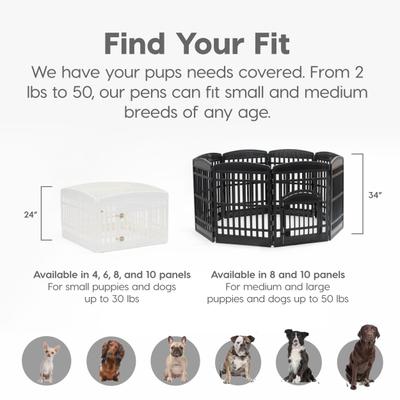 Show full view: IRIS 4-6 Panel Dog Exercise Playpen with Door, 24-in, Black, 6-panel slide 9 of 11