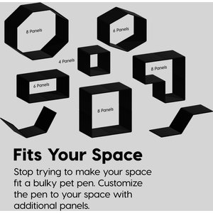 IRIS 4-6 Panel Dog Exercise Playpen with Door, 24-in, Black, 6-panel