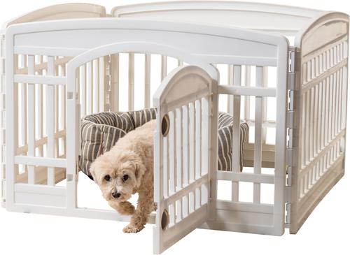 IRIS USA 4-6 Panel Dog Exercise Playpen with Door, 24-in