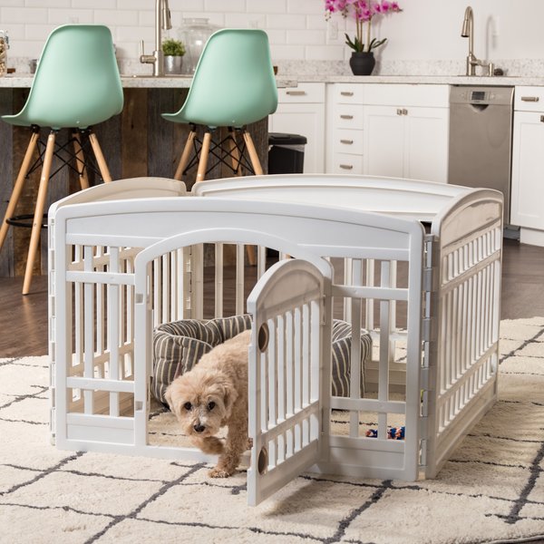 IRIS USA 4-6 Panel Dog Exercise Playpen with Door, 24-in