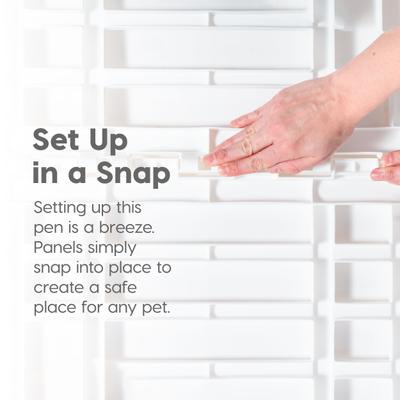 Show full view: IRIS 4-6 Panel Dog Exercise Playpen with Door, 24-in, White, 4-panel slide 5 of 11