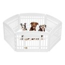 IRIS 4-6 Panel Dog Exercise Playpen with Door, 24-in, White, 6-panel