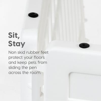 Show full view: IRIS 4-6 Panel Dog Exercise Playpen with Door, 24-in, White, 6-panel slide 4 of 11