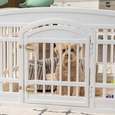 Show full view: IRIS 4-6 Panel Dog Exercise Playpen with Door, 24-in, White, 6-panel slide 7 of 11