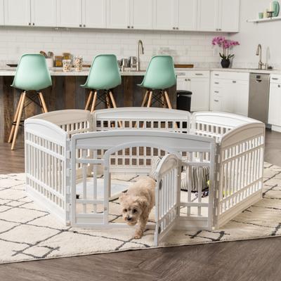 Show full view: IRIS 4-6 Panel Dog Exercise Playpen with Door, 24-in, White, 6-panel slide 6 of 11