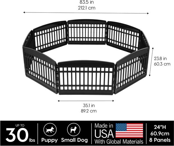 IRIS Exercise 8-Panel Dog Playpen, 24-in