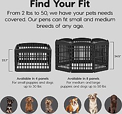 IRIS 4-8-Panel Dog Exercise Playpen, Black, 8 Panel, 34-in slide 2 of 8