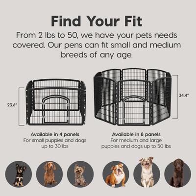 Show full view: IRIS 4-8 Panel Dog Exercise Playpen with Door, 24-in, Black slide 8 of 10