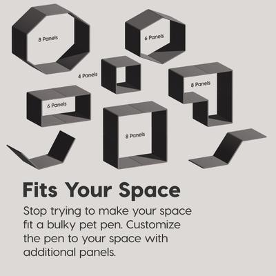 Show full view: IRIS 4-8 Panel Dog Exercise Playpen with Door, 24-in, Dark Gray slide 9 of 11