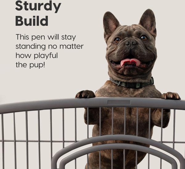 Show full view: IRIS 4-8 Panel Dog Exercise Playpen with Door, 24-in, Dark Gray slide 4 of 11