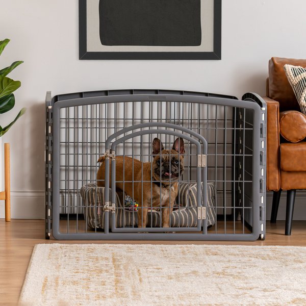 Show full view: IRIS 4-8 Panel Dog Exercise Playpen with Door, 24-in, Dark Gray slide 6 of 11