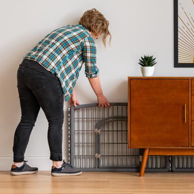 Show full view: IRIS 4-8 Panel Dog Exercise Playpen with Door, 24-in, Dark Gray slide 8 of 11