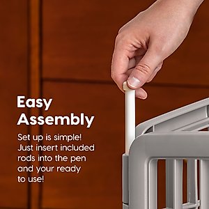 IRIS 4-8 Panel Dog Exercise Playpen with Door, 24-in, Light Gray