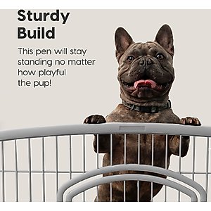 IRIS 4-8 Panel Dog Exercise Playpen with Door, 24-in, Light Gray