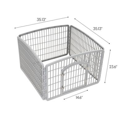 Show full view: IRIS 4-8 Panel Dog Exercise Playpen with Door, 24-in, Light Gray slide 5 of 11