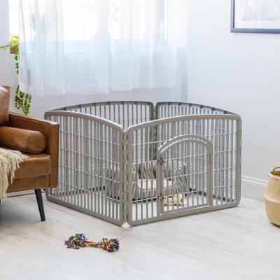 Show full view: IRIS 4-8 Panel Dog Exercise Playpen with Door, 24-in, Light Gray slide 7 of 11