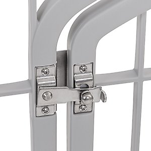 IRIS 4-8 Panel Dog Exercise Playpen with Door, 24-in, Light Gray