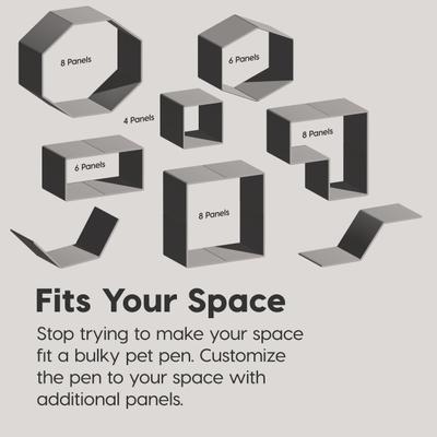 Show full view: IRIS 4-8 Panel Dog Exercise Playpen with Door, 24-in, Light Gray slide 9 of 11