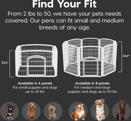 Show full view: IRIS 4-8 Panel Dog Exercise Playpen with Door, 24-in, White slide 9 of 11