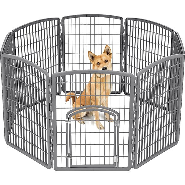 IRIS 4-8 Panel Dog Exercise Playpen with Door