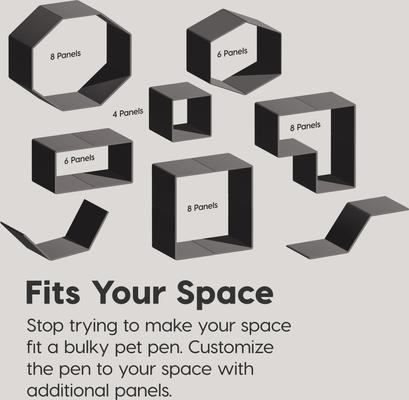 Show full view: IRIS 4-8 Panel Dog Exercise Playpen with Door, 34-in, Dark Gray slide 5 of 11