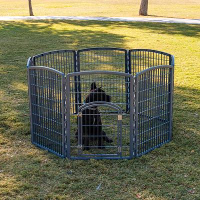 Show full view: IRIS 4-8 Panel Dog Exercise Playpen with Door, 34-in, Dark Gray slide 6 of 11
