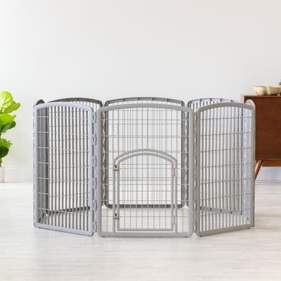 Show full view: IRIS 4-8 Panel Dog Exercise Playpen with Door, 34-in, Light Gray slide 8 of 11