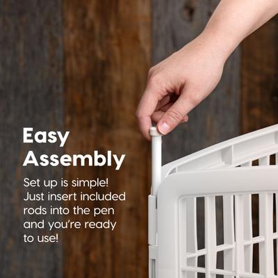 Show full view: IRIS 4-8 Panel Dog Exercise Playpen with Door, 34-in, White slide 3 of 11