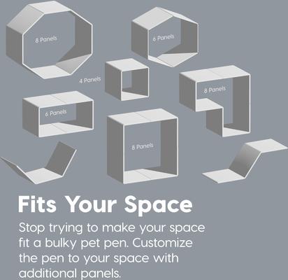 Show full view: IRIS 4-8 Panel Dog Exercise Playpen with Door, 34-in, White slide 5 of 11