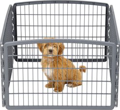 IRIS 4-Panel Dog Exercise Playpen, 24-in, Gray