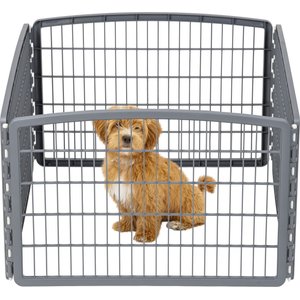 IRIS 4-Panel Dog Exercise Playpen, 24-in, Gray
