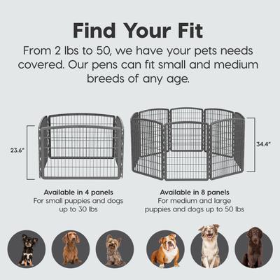 Show full view: IRIS 4-Panel Dog Exercise Playpen, 24-in, Gray slide 9 of 11