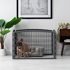 IRIS 4-Panel Dog Exercise Playpen, 24-in, Gray