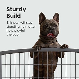 IRIS 4-Panel Dog Exercise Playpen, 24-in, Gray