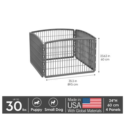 Show full view: IRIS 4-Panel Dog Exercise Playpen, 24-in, Gray slide 2 of 11