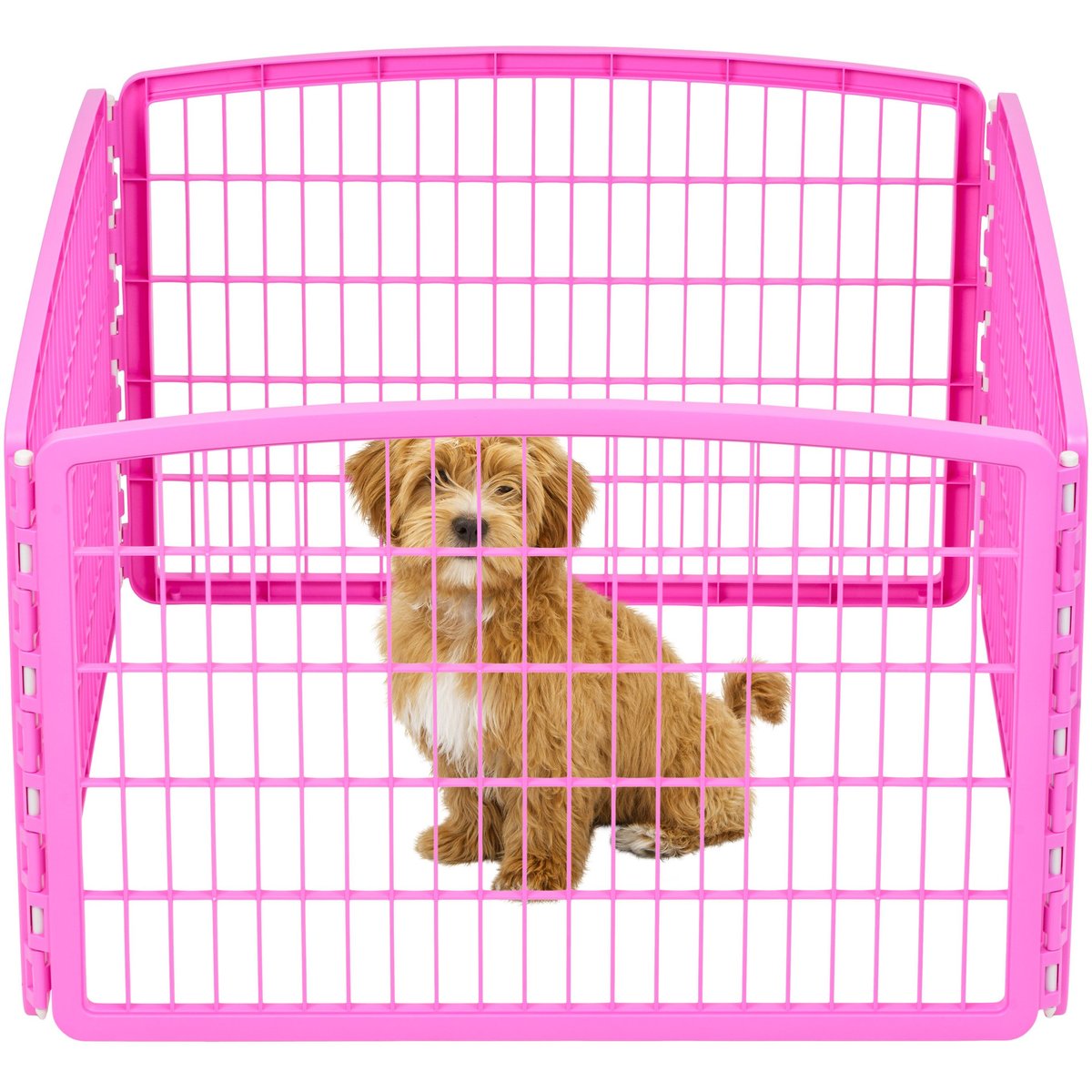 4-Panel Plastic Exercise Dog Playpen, Pink, Iris